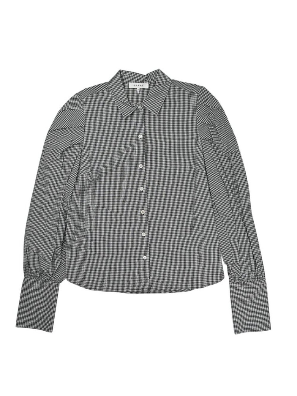 FRAME Denim Extreme Gingham Shirt in Black